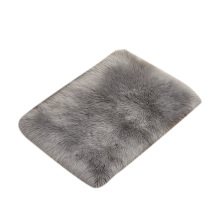 Silla de silla de piel de oveja de falso suave clásico asiento de la zona de la zona de la zona de la zona peluda para el dormitorio alfombra del piso del sofá, gris